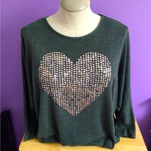 🌻 3 for $15. Dolly Diva long sleeve cotton shirt. Green colour. Size 1X.